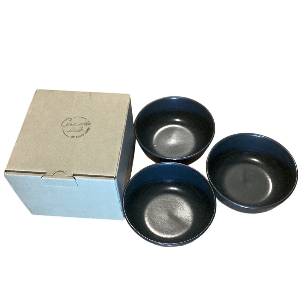 Kinto Ceramic Lab Japan Set of 3 Bowls Gray Dinnerware Serving Kitchen New‎